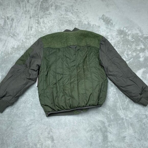 Bass Outdoor Hero Bomber Jacket Mens Large Canvas & Quilted Lining Green S166 - Picture 8 of 9